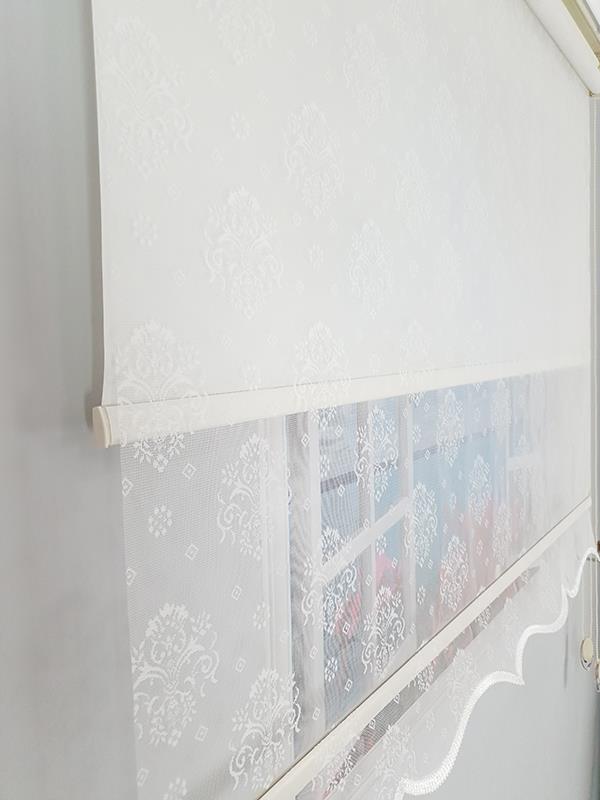BBB Damask Desenli Çift Mekanizmalı Tül Stor Perde MT3049 görsel