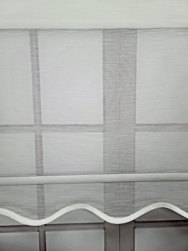 BBB Keten Kumaş Çift Mekanizmalı Tül Stor Perde Ekru Renk TSK3002 görsel
