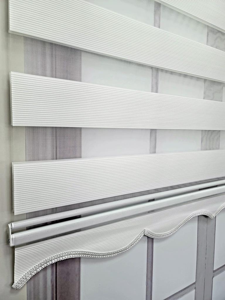 BBB Mikro Pliseli Stor Zebra Perde Beyaz MZ483 görsel