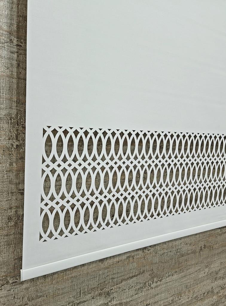 Stor Perde Desenli Lazer Kesim Kalın Kumaşlı BEYAZ ML102 görsel