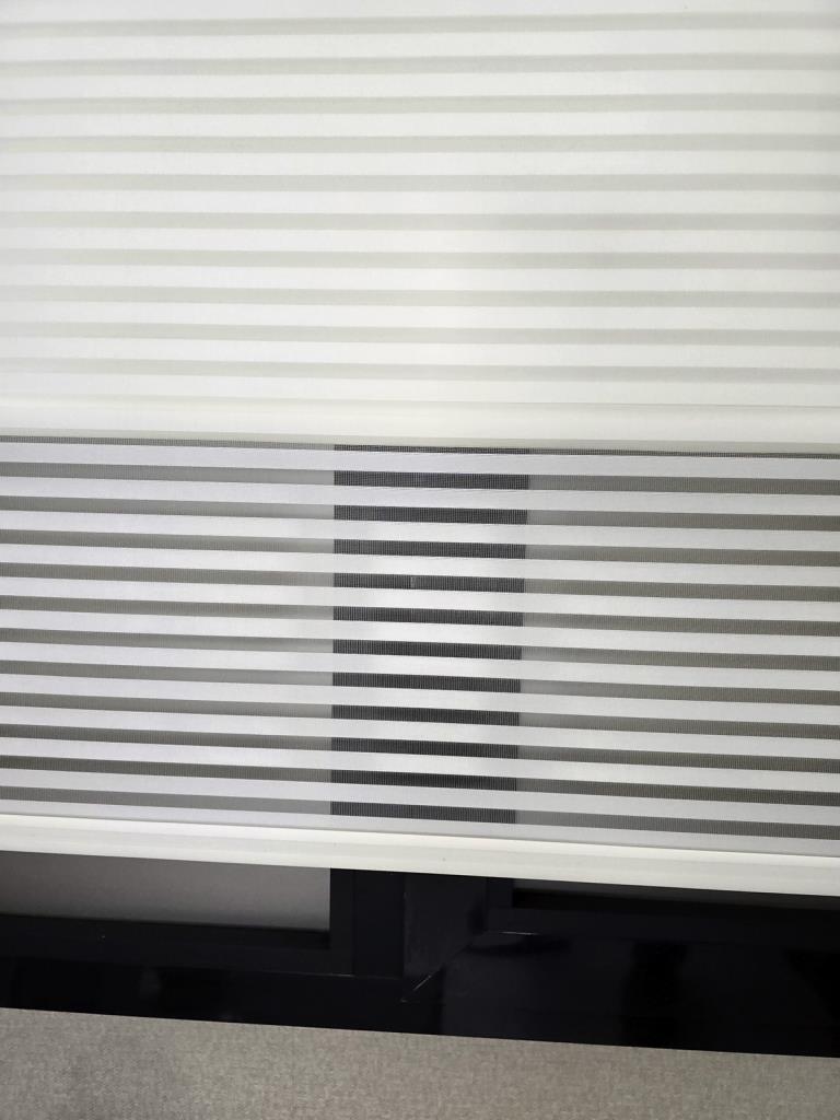 İnce Zebra Çizgili Çift Mekanizmalı Tül ve Stor perde TS2025 görsel
