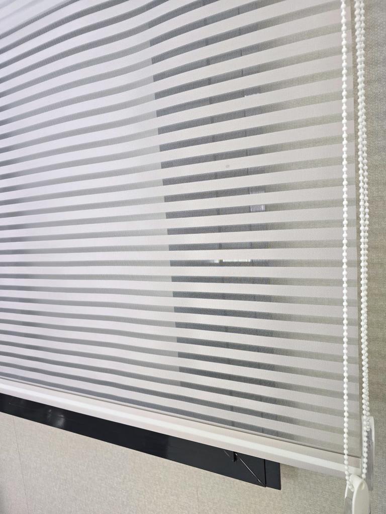 İnce Zebra Çizgili Çift Mekanizmalı Tül ve Stor perde TS2025 görsel