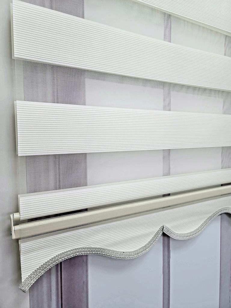 BBB Mikro Pliseli Stor Zebra Perde Krem MZ484 görsel