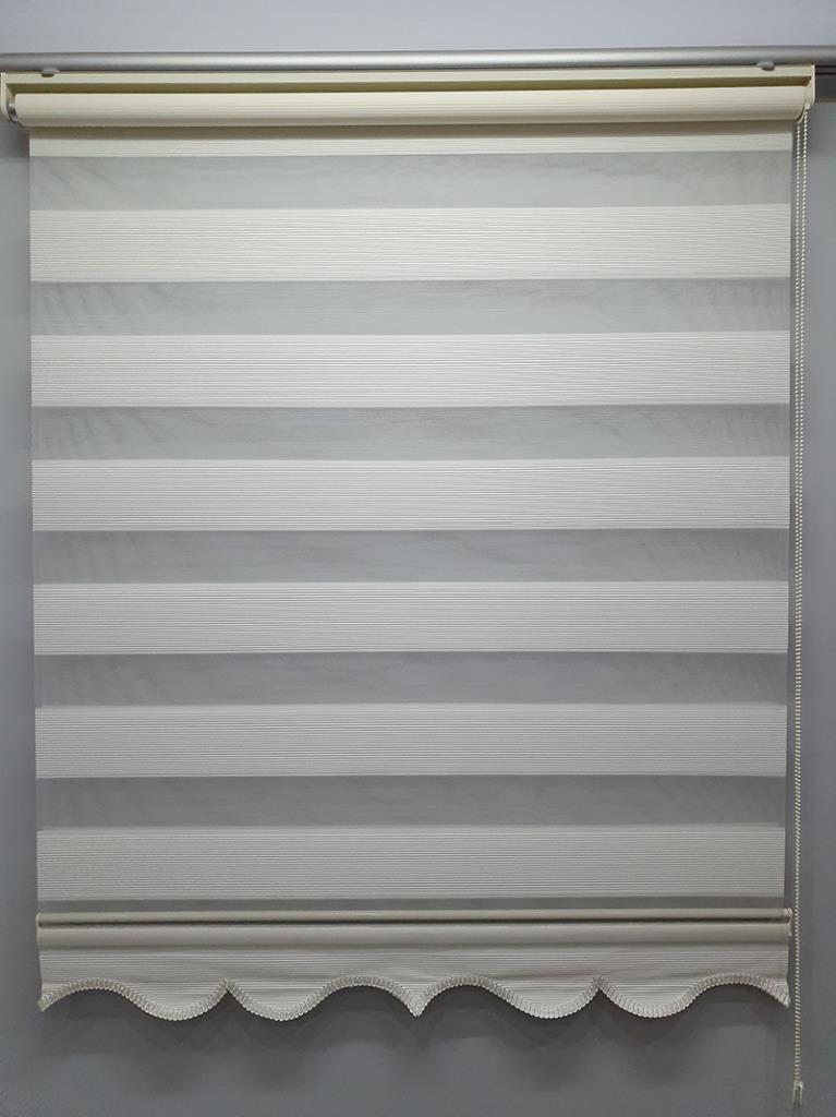 BBB Mikro Pliseli Stor Zebra Perde Krem MZ484 görsel
