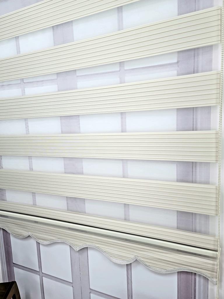 BBB Pliseli Krem Stor Zebra Perde MZ482 görsel