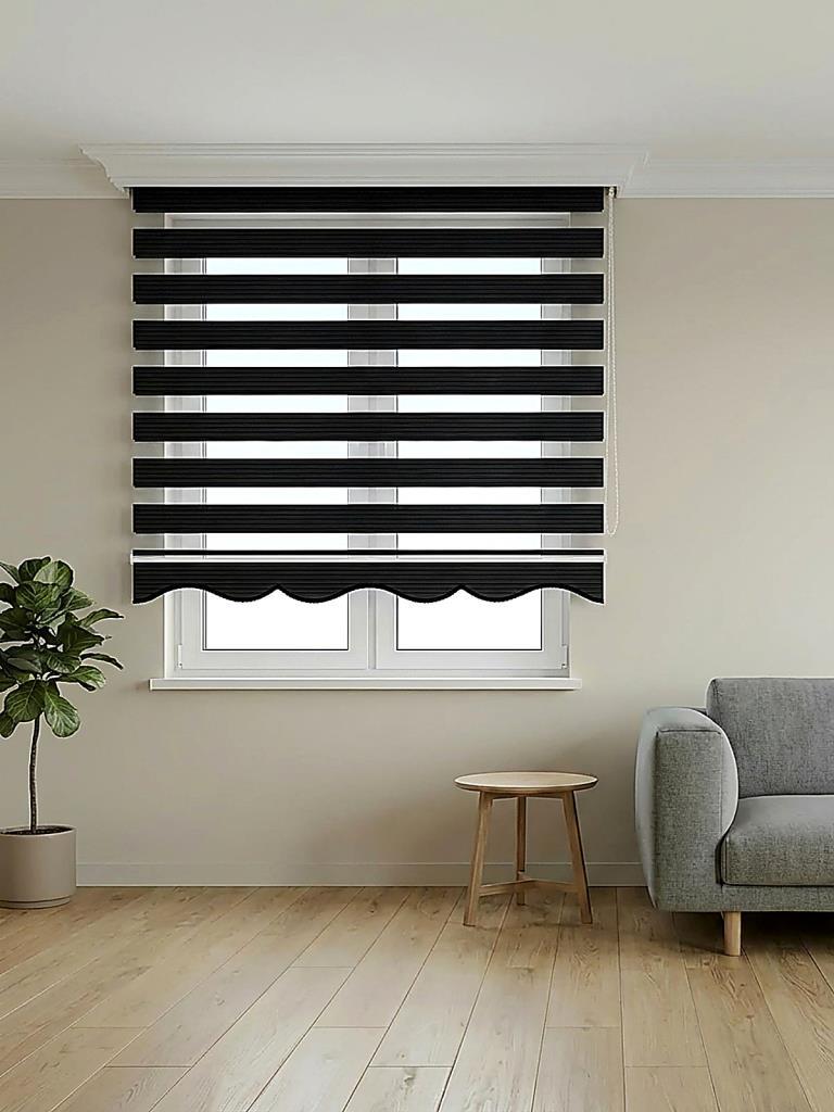 BBB Pliseli Siyah Stor Zebra Perde MZ486