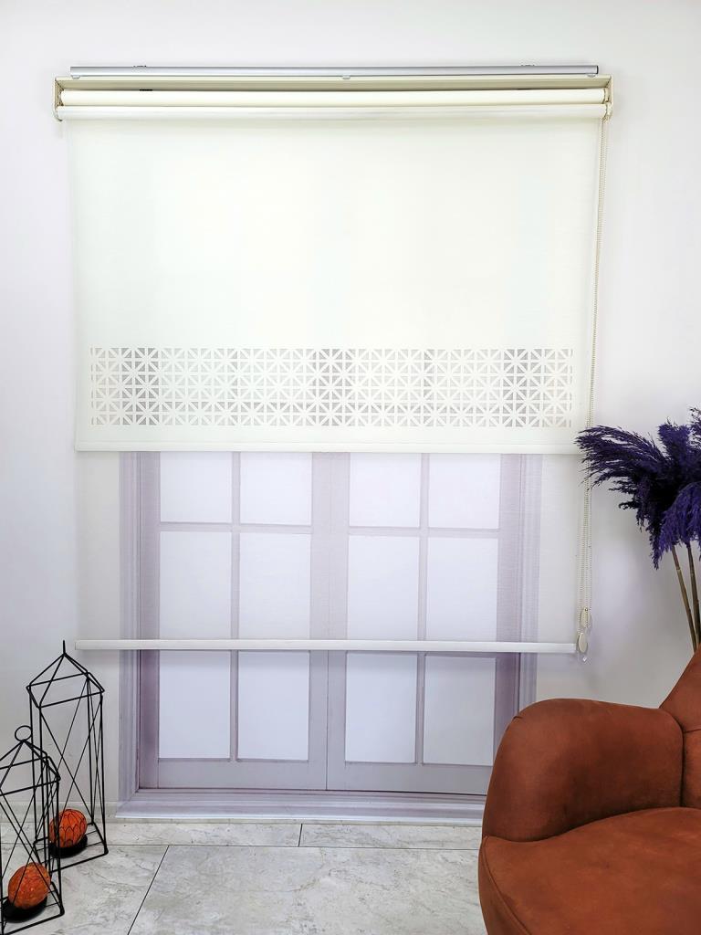 BBB Çift Mekanizmalı Lazer Kesim Tül ve Stor Perde MLT1045 görsel